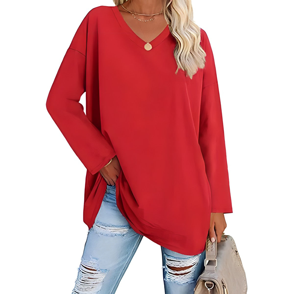 Harriet Wells V-Neck Long Sleeve Tunic Top