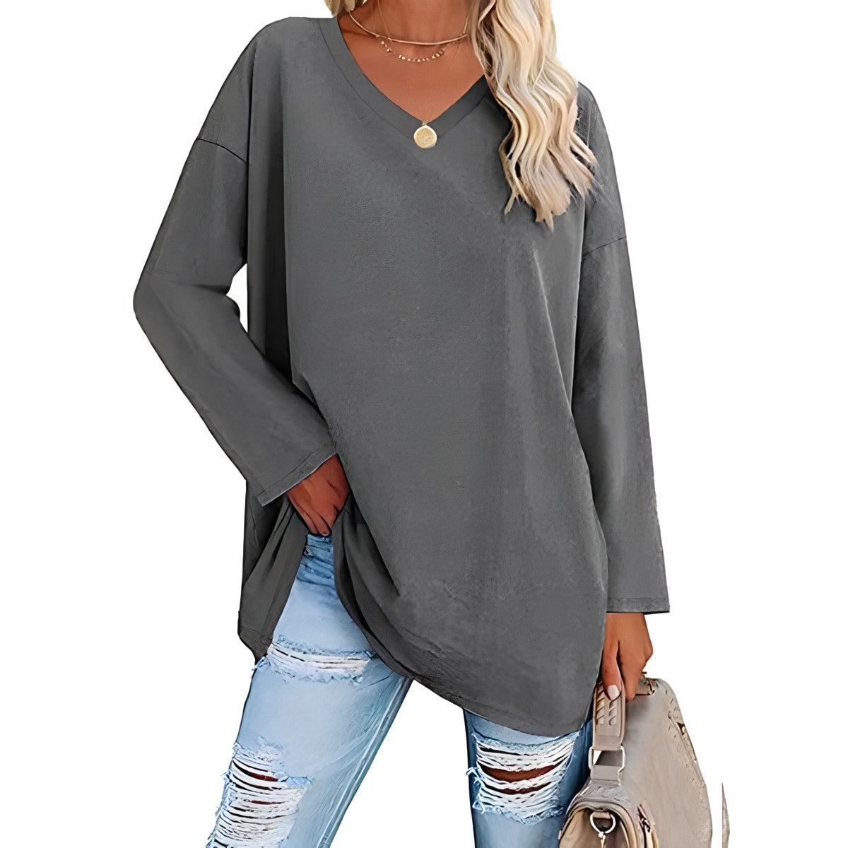 Harriet Wells V-Neck Long Sleeve Tunic Top