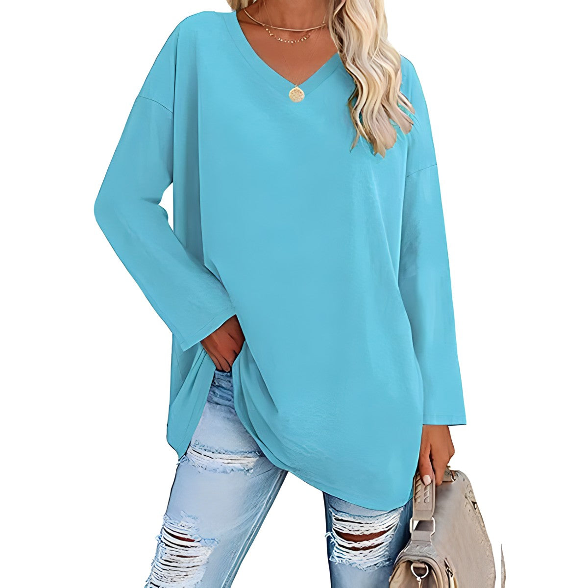 Harriet Wells V-Neck Long Sleeve Tunic Top