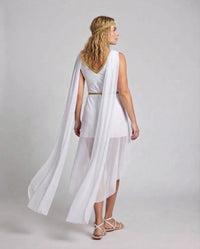 Naomi White Goddess Costume Dress with Gold Wrap Belt