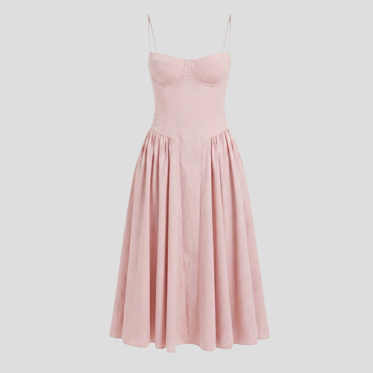 Angela Bustier Pleated Midi Dress