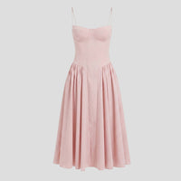 Angela Bustier Pleated Midi Dress