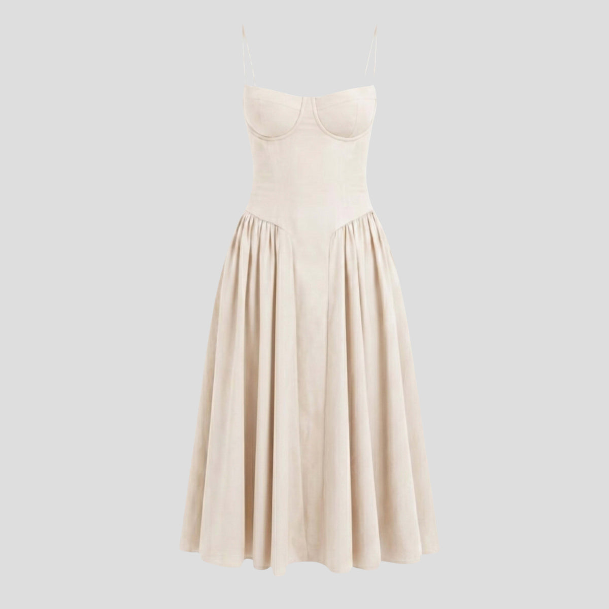 Angela Bustier Pleated Midi Dress_5