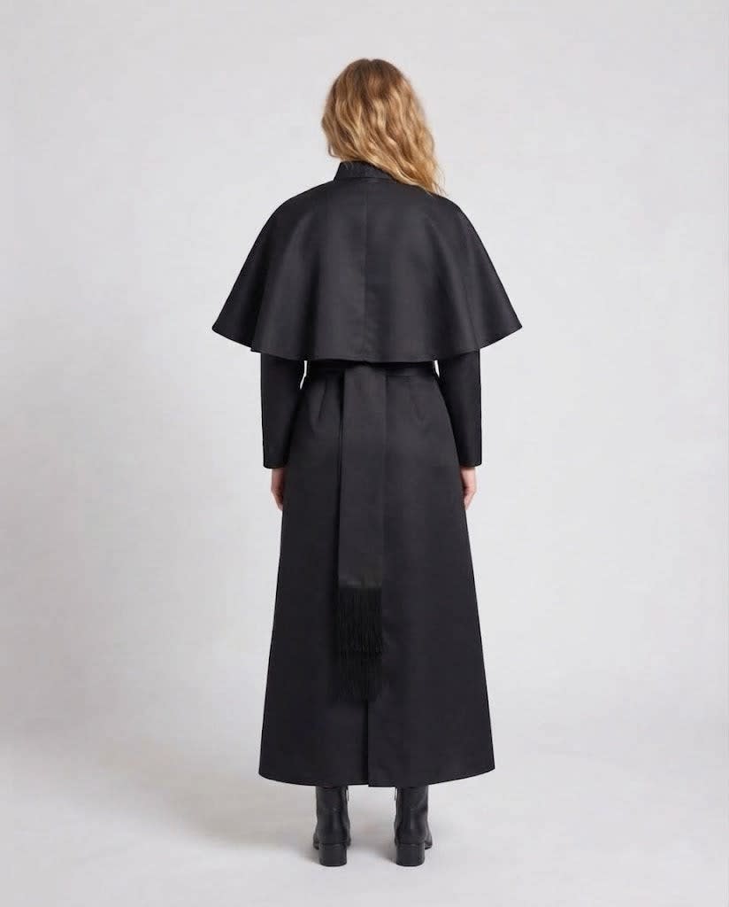 Marcia Priest Costume Robe with Shoulder Cape and Cross Pendant