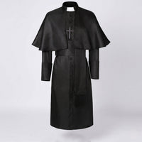 Marcia Priest Costume Robe with Shoulder Cape and Cross Pendant