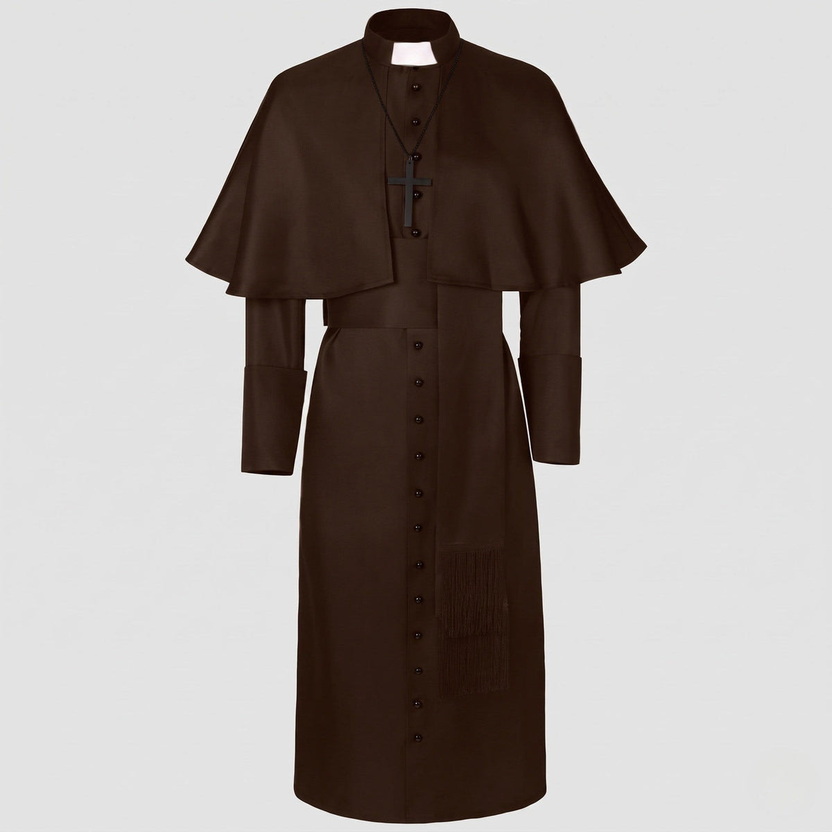 Marcia Priest Costume Robe with Shoulder Cape and Cross Pendant_6