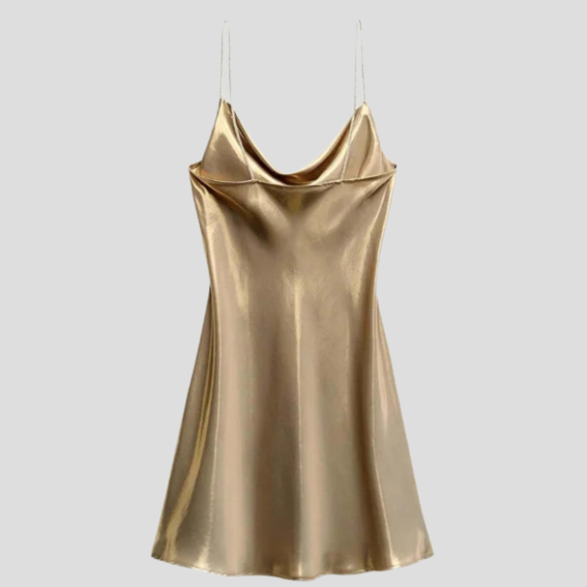 Fleur Satin Cowl Neck Party Mini Dress_1