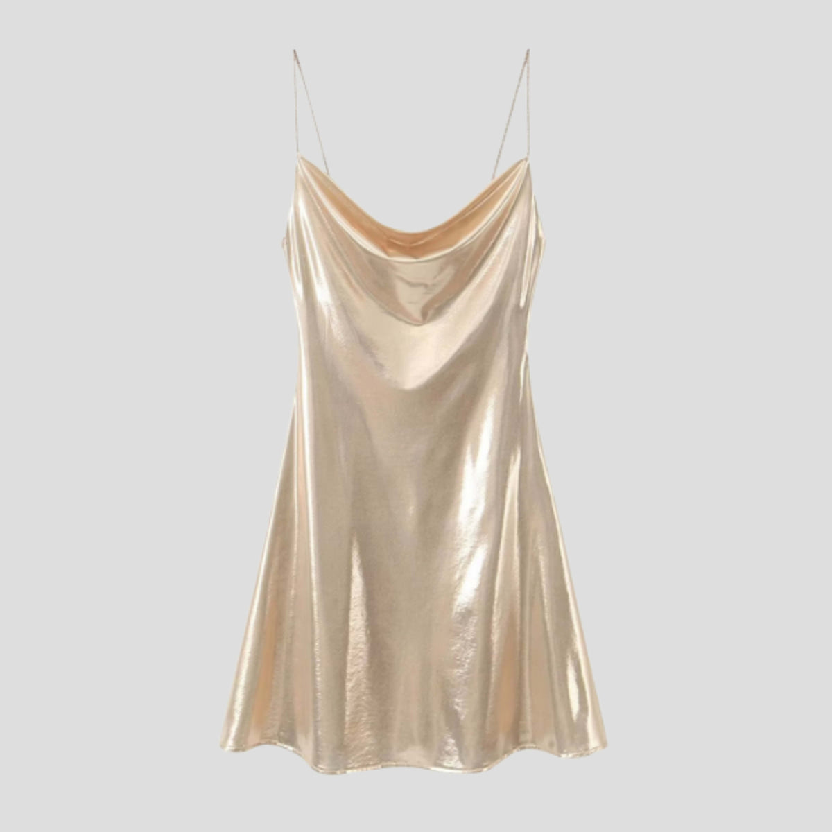 Fleur Satin Cowl Neck Party Mini Dress