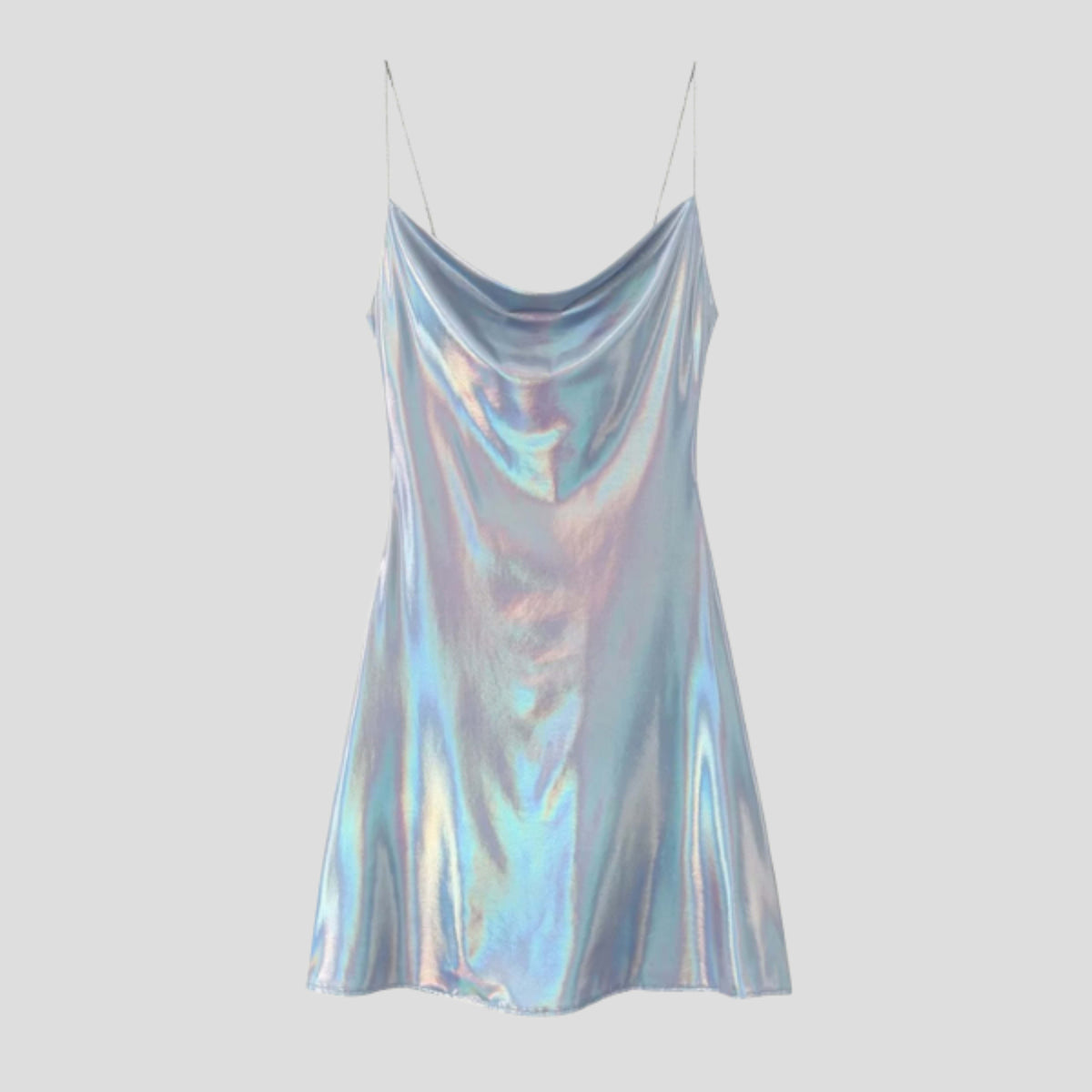Fleur Satin Cowl Neck Party Mini Dress