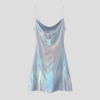 Fleur Satin Cowl Neck Party Mini Dress