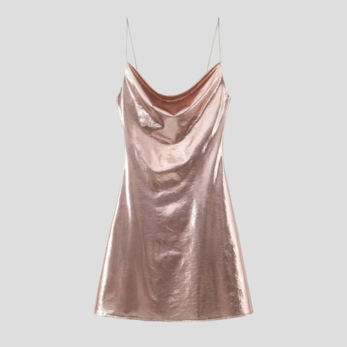 Fleur Satin Cowl Neck Party Mini Dress_7