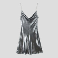 Fleur Satin Cowl Neck Party Mini Dress