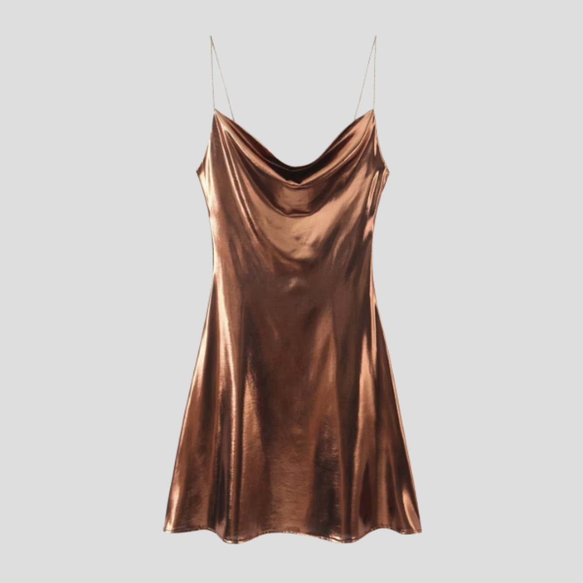 Fleur Satin Cowl Neck Party Mini Dress_9