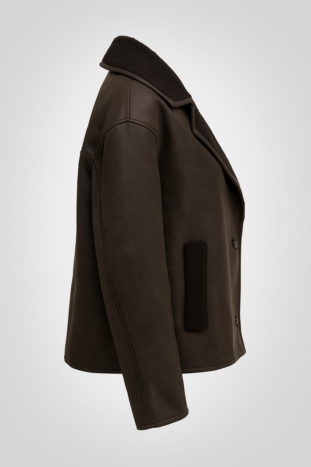 Jocasta Faux Suede Sherpa Trim Jacket
