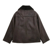 Jocasta Faux Suede Sherpa Trim Jacket