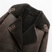 Jocasta Faux Suede Sherpa Trim Jacket