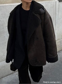 Jocasta Faux Suede Sherpa Trim Jacket