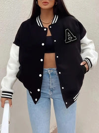 Jasmina Oversized Color Block Varsity Jacket