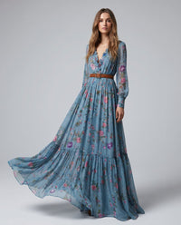 Tansy Floral Print Long Sleeve Maxi Dress