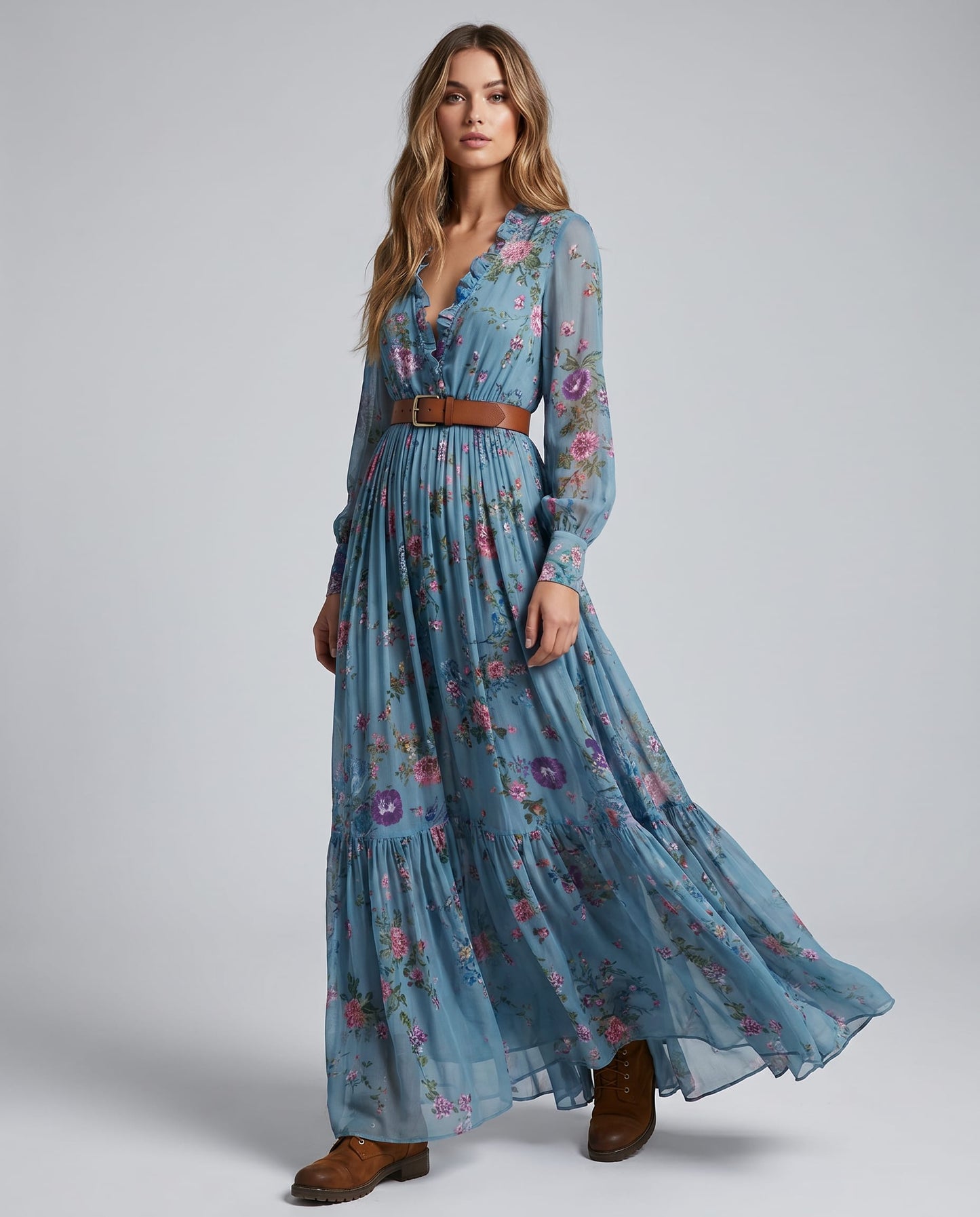 Tansy Floral Print Long Sleeve Maxi Dress_3