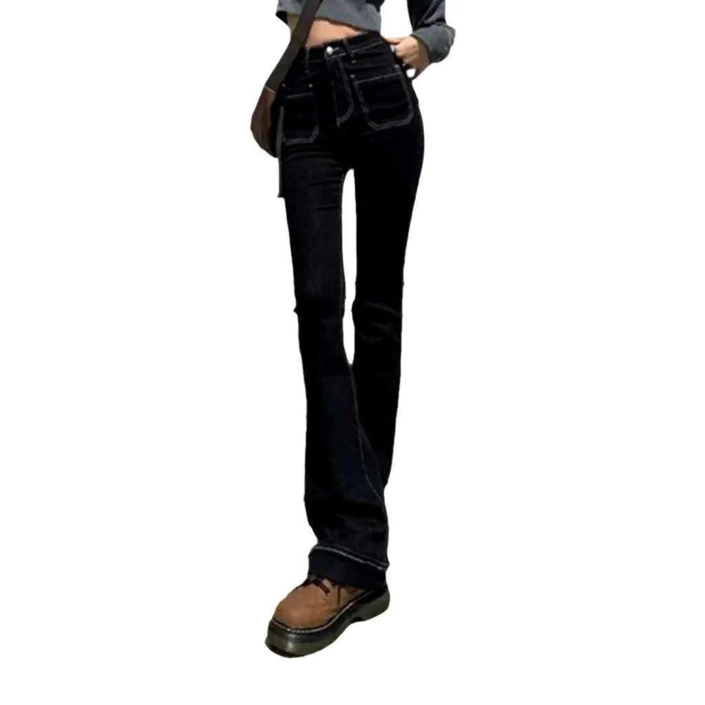 Daphne High Waisted Patch Pocket Bootcut Jeans