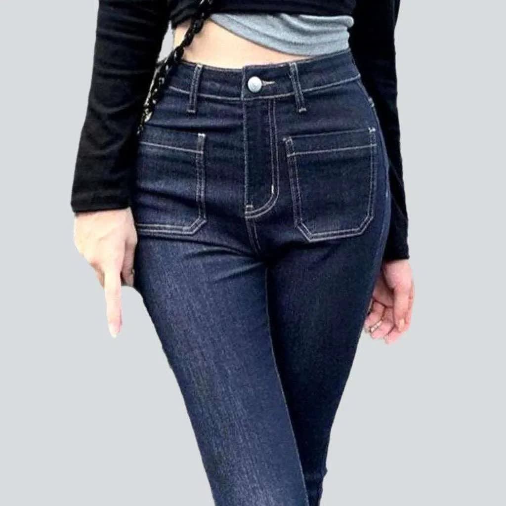 Daphne High Waisted Patch Pocket Bootcut Jeans