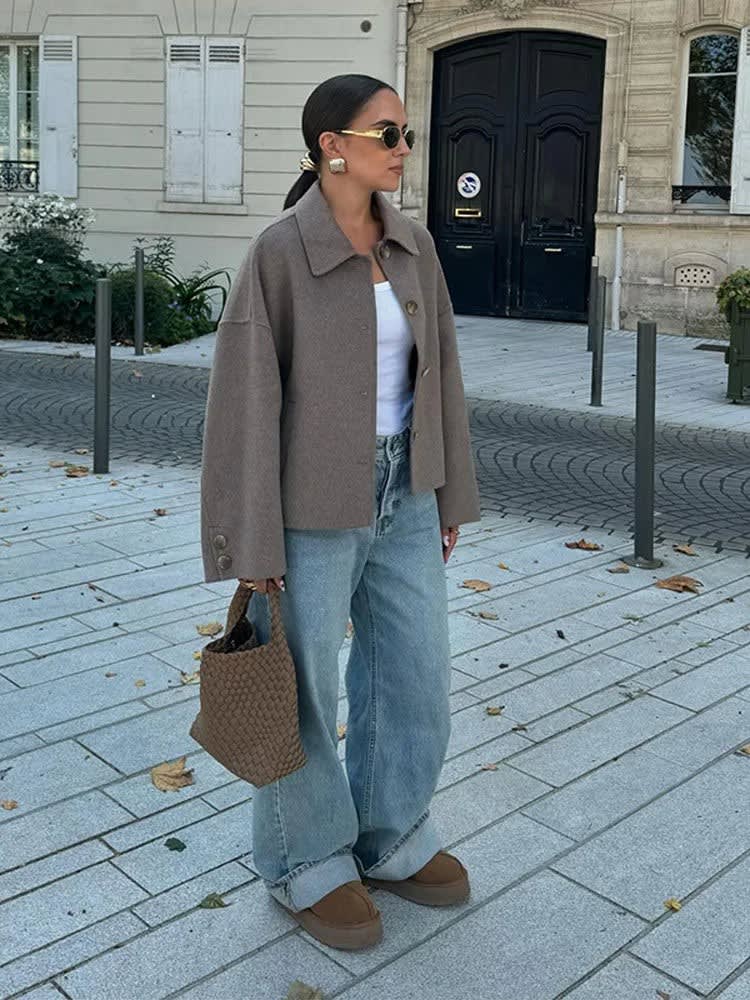 Rhona Cropped Wool Blend Jacket