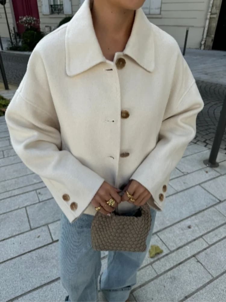 Rhona Cropped Wool Blend Jacket