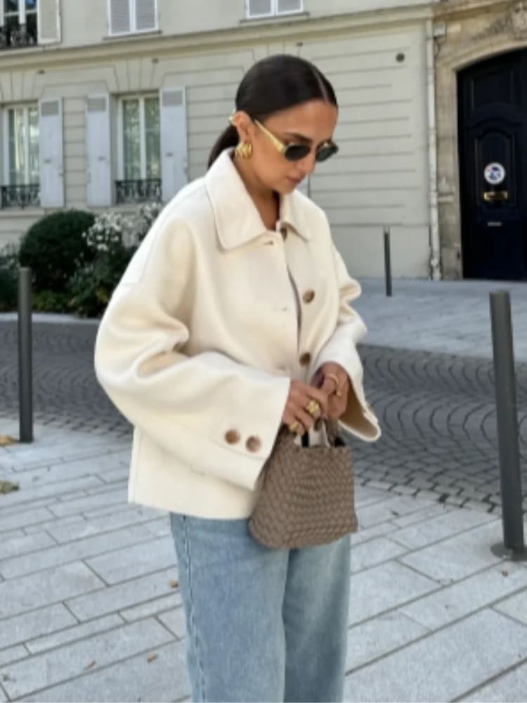 Rhona Cropped Wool Blend Jacket