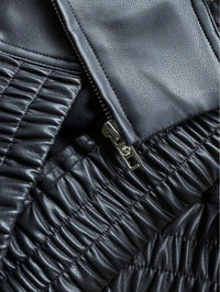Lulani Relaxed Faux Leather Bomber Jacket
