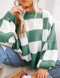 Perla Checkerboard Knit Sweater