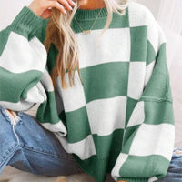 Perla Checkerboard Knit Sweater