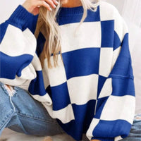 Perla Checkerboard Knit Sweater