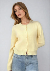 Oda Cropped Button Front Cardigan