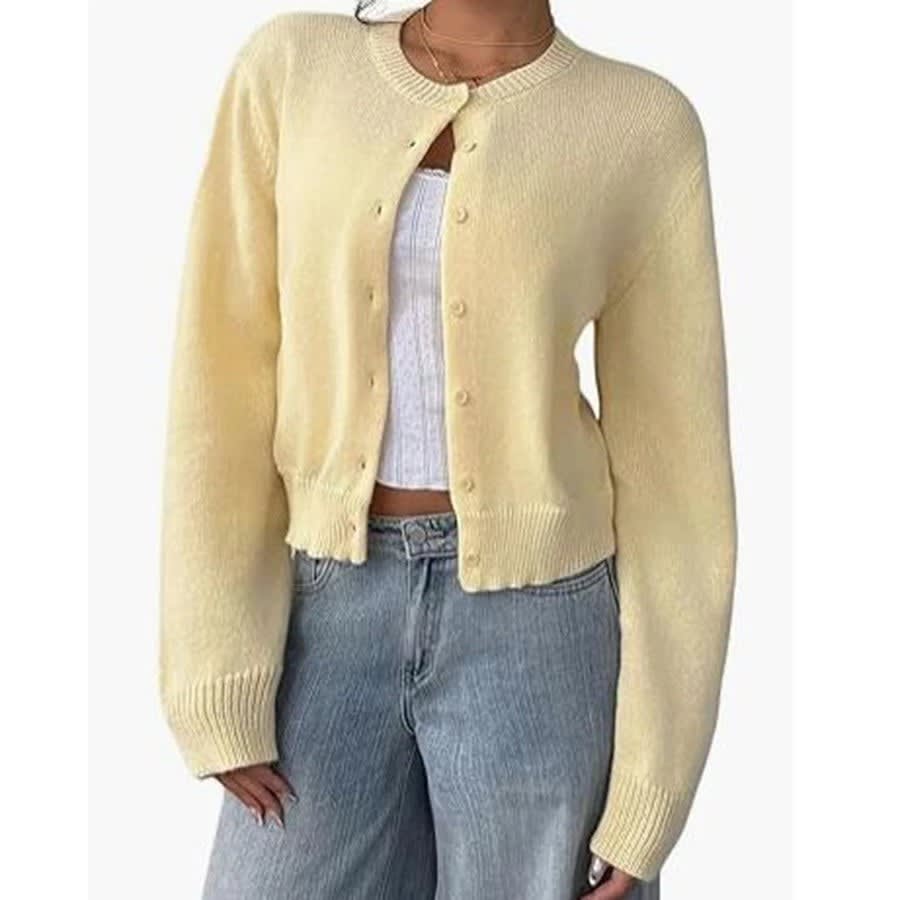 Oda Cropped Button Front Cardigan