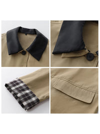 Immy Oversized Contrast Trim Chore Jacket
