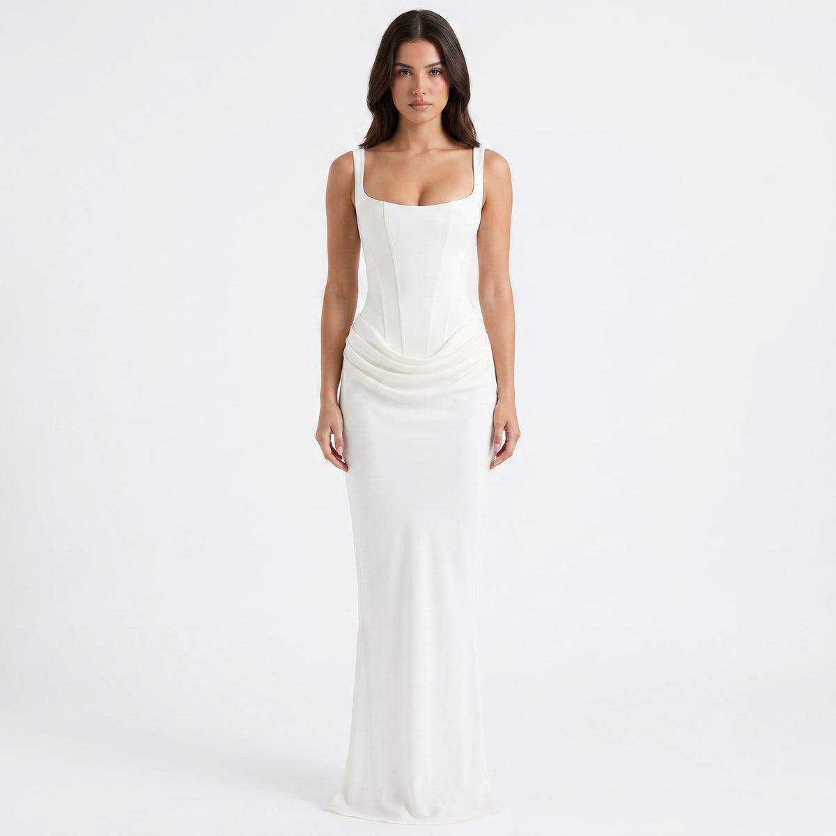 Corinne Corset Satin Maxi Dress