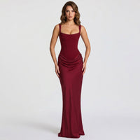 Corinne Corset Satin Maxi Dress