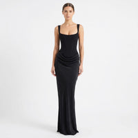 Corinne Corset Satin Maxi Dress