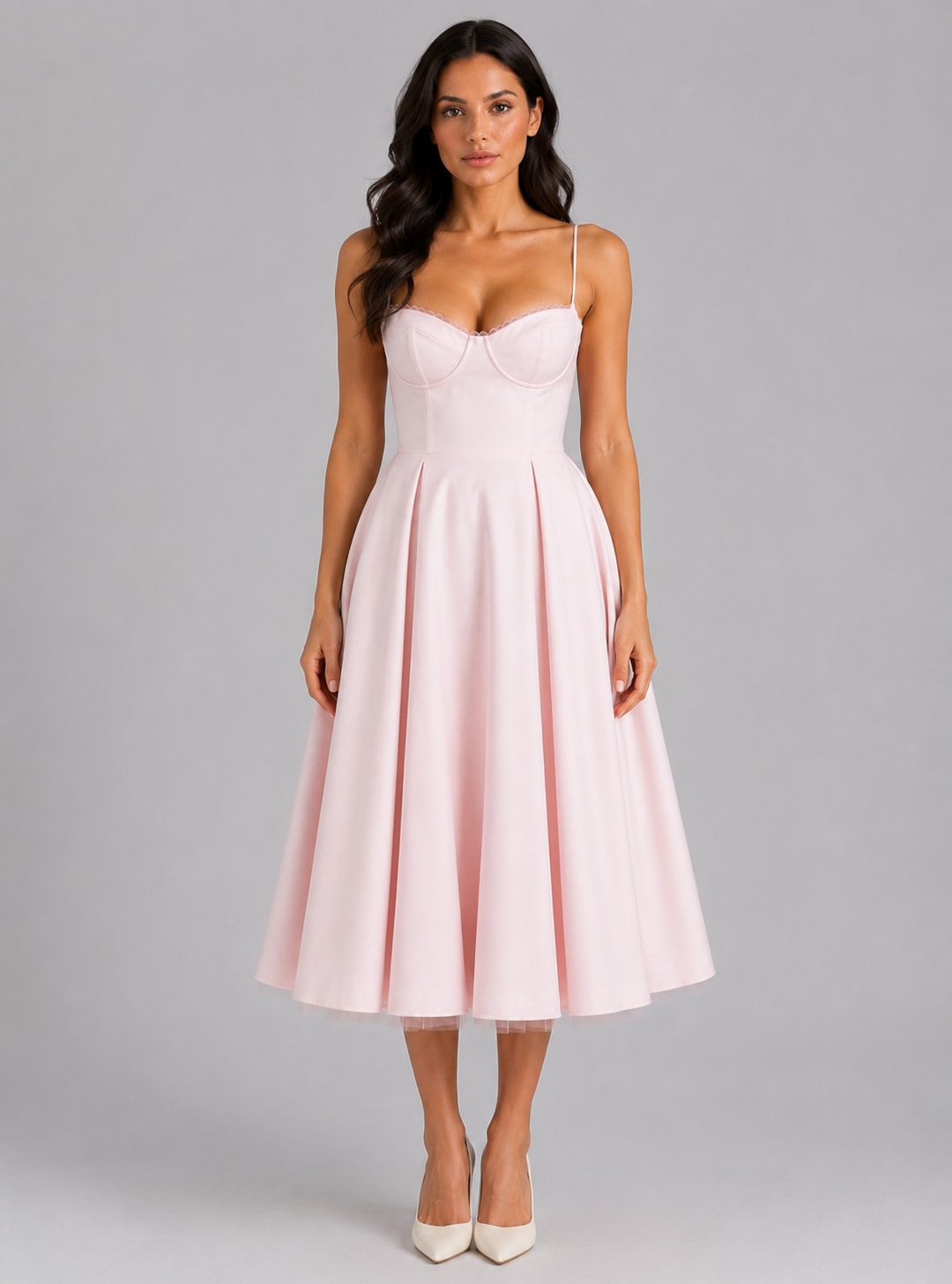 Arlette Corset Sweetheart Cocktail Midi Dress_1