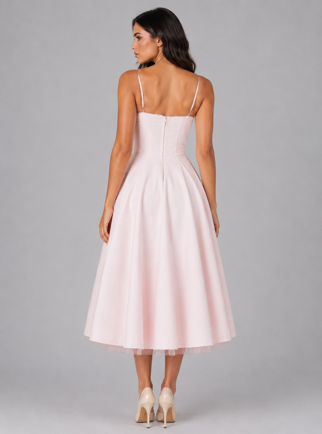 Arlette Corset Sweetheart Cocktail Midi Dress