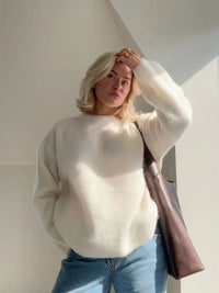Suri Mohair Blend Crew Neck Sweater