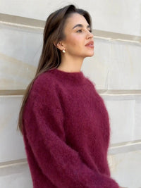 Suri Mohair Blend Crew Neck Sweater
