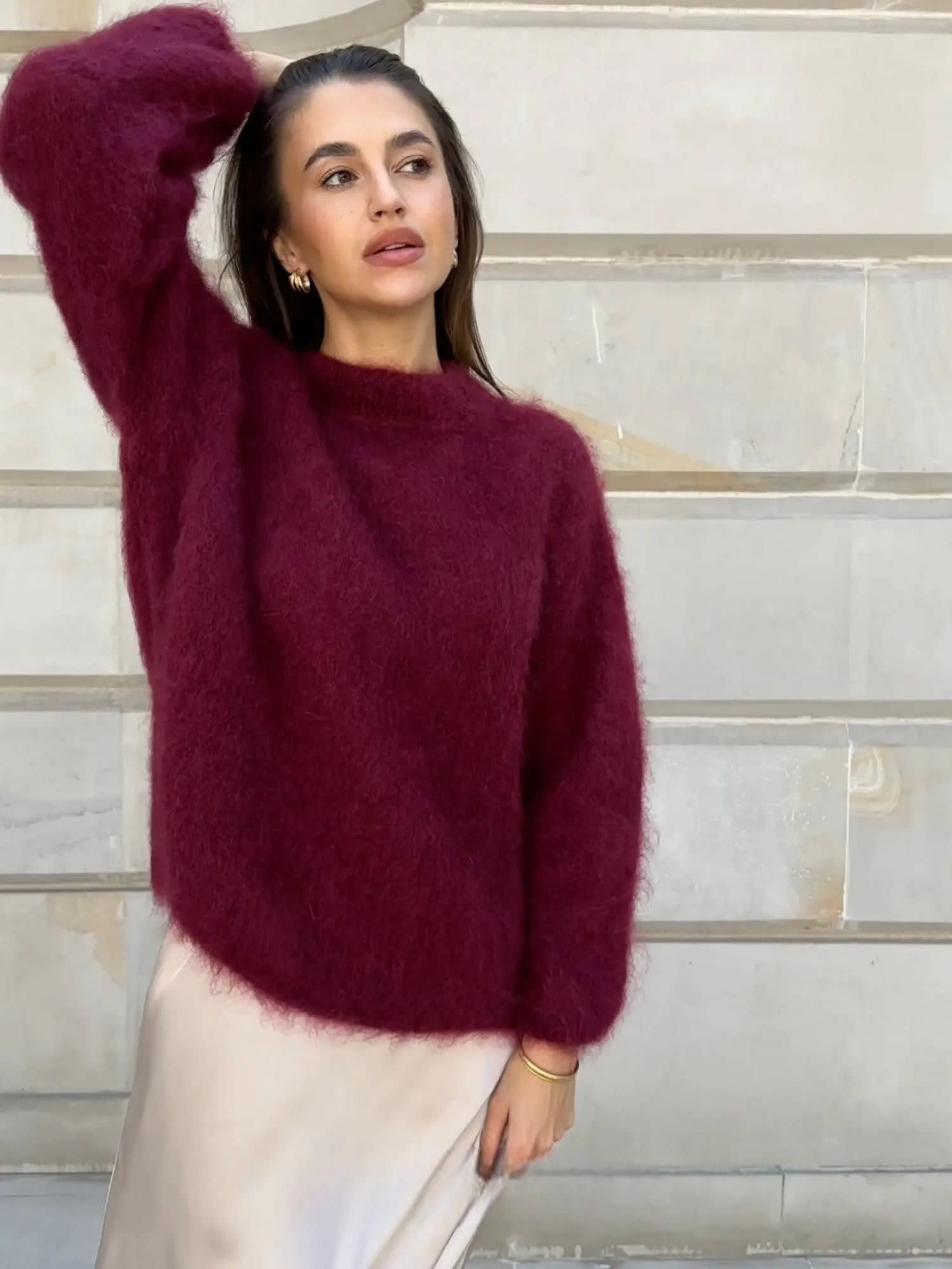 Suri Mohair Blend Crew Neck Sweater