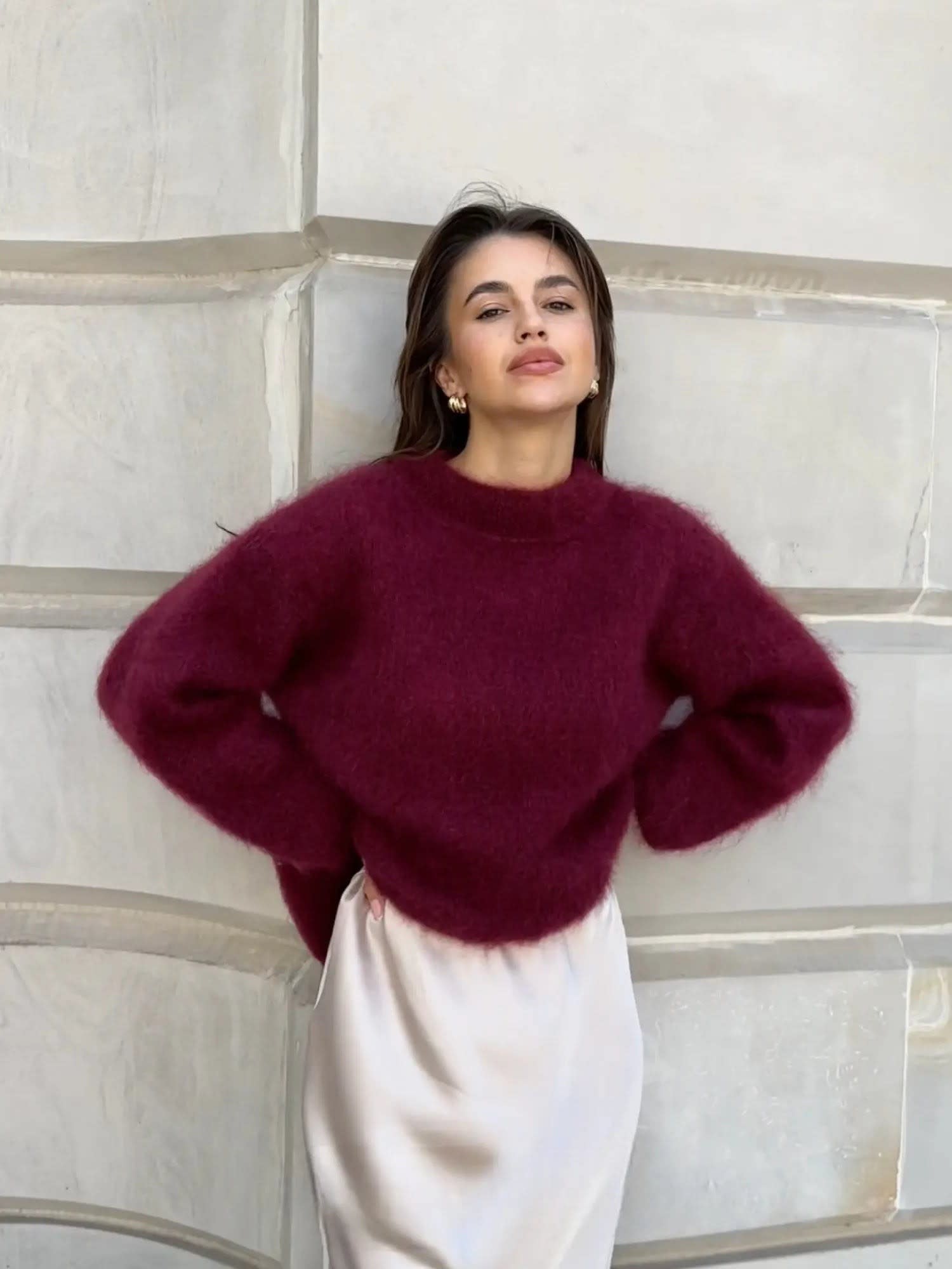 Suri Mohair Blend Crew Neck Sweater