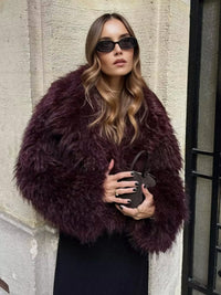 Delphina Cropped Faux Fur Coat