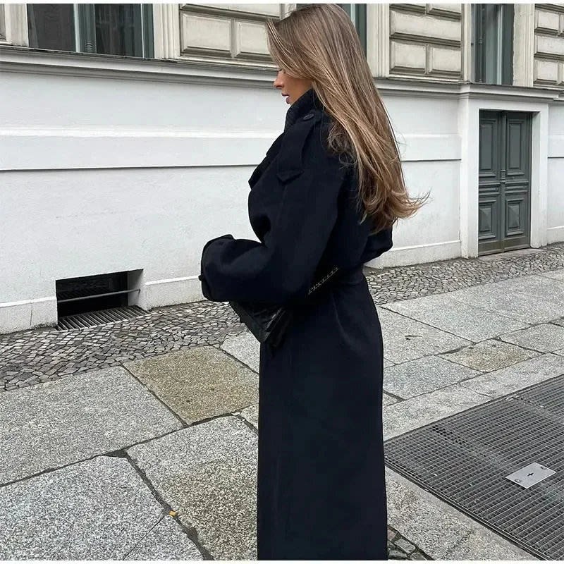 Marlow Double Breasted Wool Blend Coat