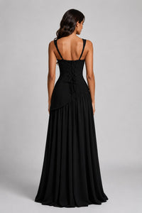 Mara Draped Asymmetric Maxi Dress