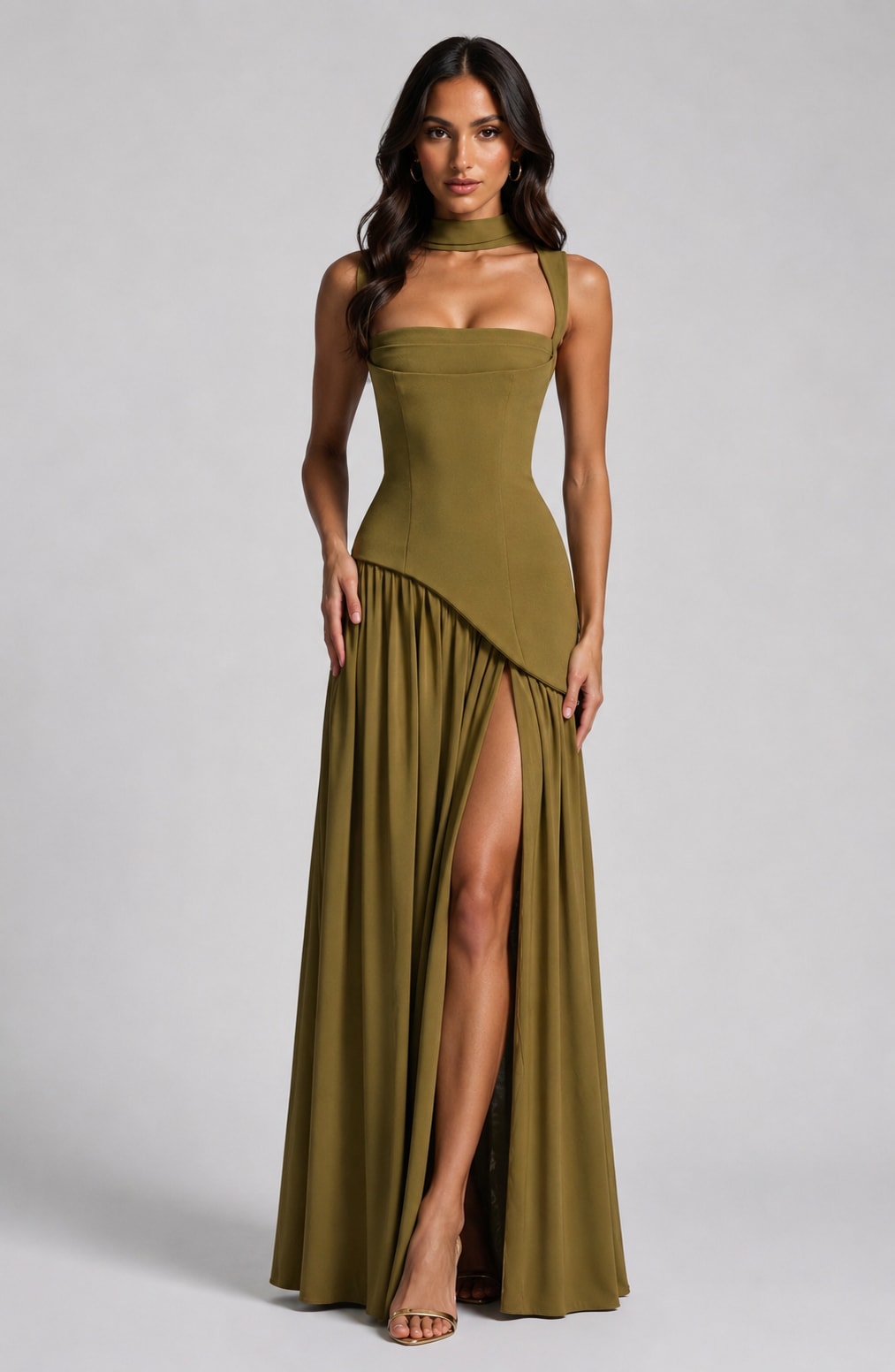 Mara Draped Asymmetric Maxi Dress_6