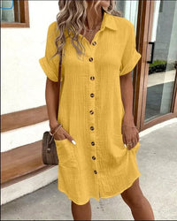 Ashleigh Crinkle Texture Button Front Shirt Dress